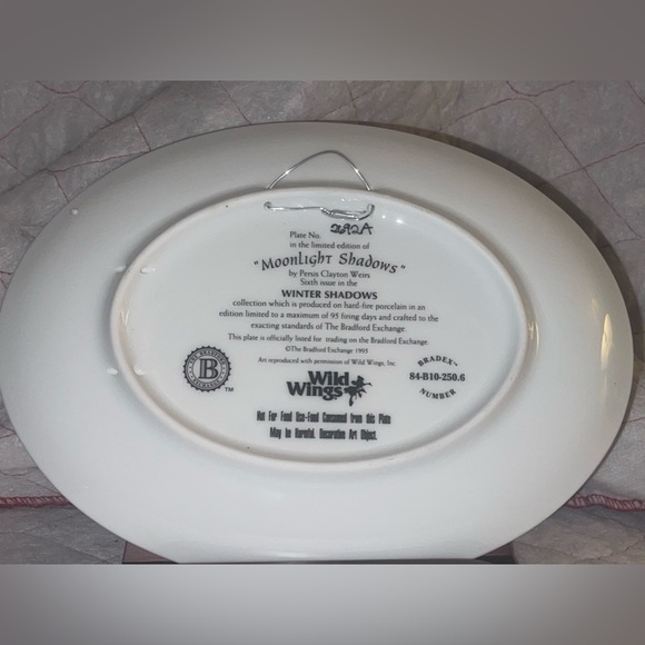 WOLF collector plate MOONLIGHT SHADOWS Persis Clayton Weirs WINTER SHADOW wolves - Picture 2 of 4